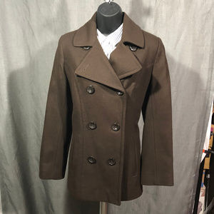 Anne Klein Double-Breasted Brown Pea coat - Coat